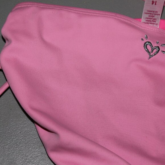 Pink 2 Pcs Justice Tankini Swimsuit Size 14 - Picture 10 of 11